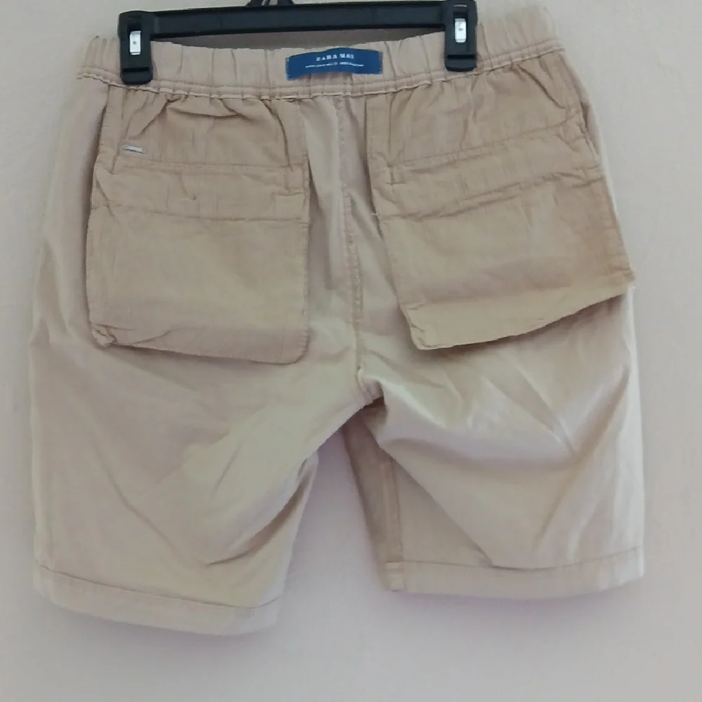 Zara Men‎ Tan Flat Front Shorts Lightweight Slim Fit Sz 31